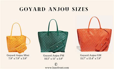 goyard bag styles|goyard tote bag size comparison.